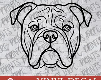 English Bulldog Vinyl Decal, Custom Vinyl Decal, Dog Sticker, Bulldog Vinyl Decal Sticker