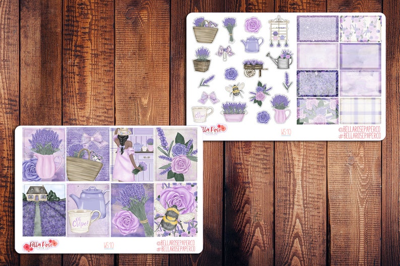 Lavender Fields Planner Sticker Kit, for Use in Erin Condren Life ...