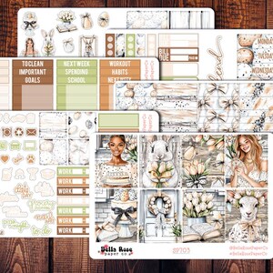 Kit d'autocollants pour agenda de Pâques moderne, à utiliser dans les agendas Erin Condren, autocollant Happy Planner, autocollants de Pâques, kit hebdomadaire de printemps SP703