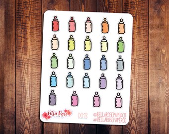 Baby Bottle Doodle Icon Planner Stickers, Baby Stickers, Doodle Icon Stickers, for use in Erin Condren Planner, Baby Bottle Stickers D013