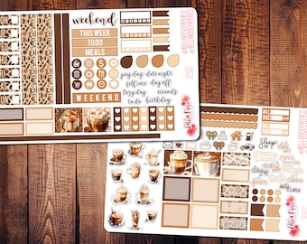 Coffee Shop Hobonichi Weeks Planner Sticker Kit for use in Hobonichi, Cozy Planner Sticker, Hobonichi Kit, Coffee Planner Stickers SP602