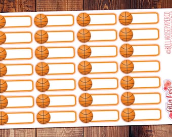 Basketball Game Planner Stickers, Basketball Stickers, for use in Erin Condren Planners, Happy Planner Stickers B032