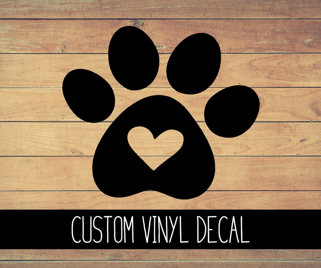 Dog Paw Vinyl Decal Yeti Decal Dog Decal Car Decal Laptop Etsy