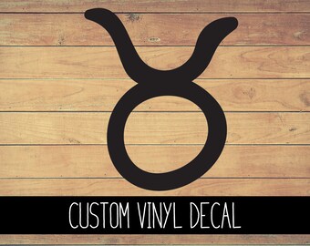 Taurus Sign Vinyl Decal, Celestial Decal, Astrology, Yeti Decal, Vinyl Car Decal, Laptop Decal, Window Decal Custom Decal Gift Under 10