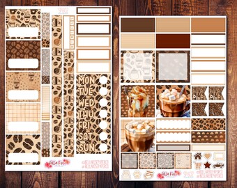 Coffee Shop Academic Planner Kit, Spring Planner Sticker, Student/Teacher Planner Stickers, Sticker, Gifts for Her, Coffee Stickers SP602