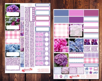 Hydrangea Flowers Academic Planner Kit, Spring Planner Sticker, Student/Teacher Planner Stickers, Sticker, Spring Floral Stickers SP603