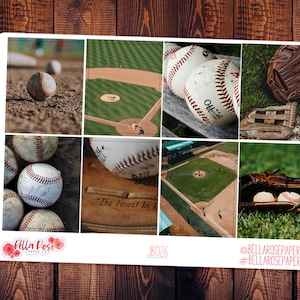 Baseball Only Full Boxes, pour une utilisation dans les planificateurs de vie Erin Condren, Happy Planner Stickers Just Boxes, Sports Stickers, Baseball Stickers JB026