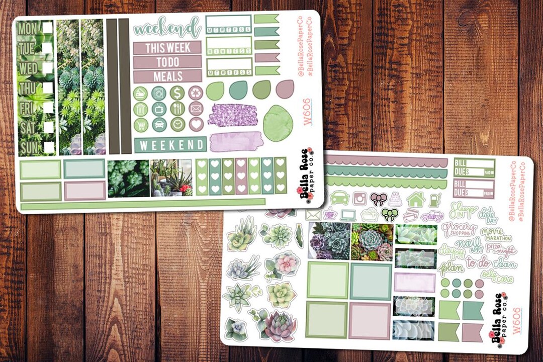 Succulent Photo Hobonichi Weeks Planner Sticker Kit for Use in ...