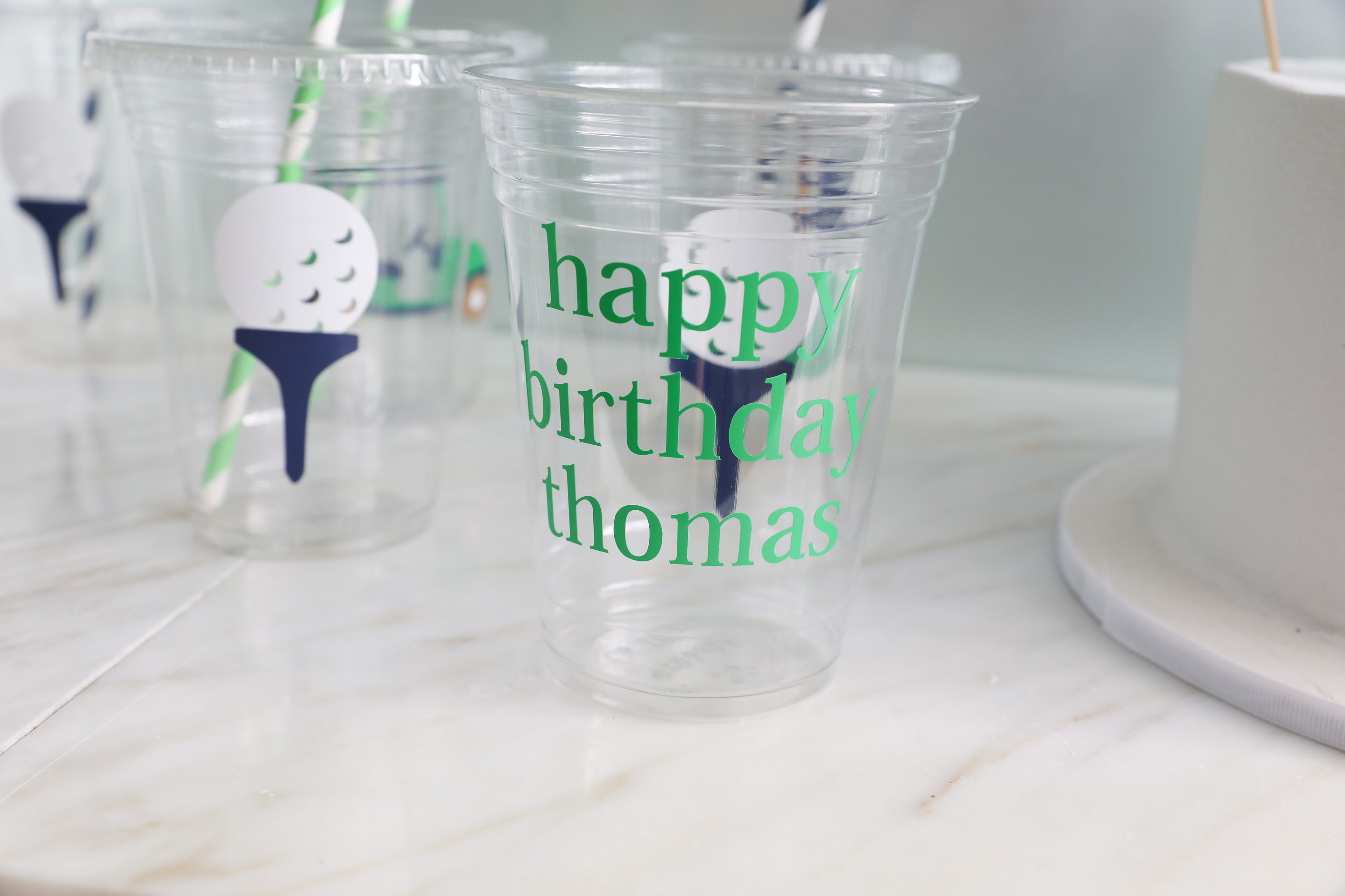 Golf Themed Party Cups Fourth Birthday Party Kids Etsy