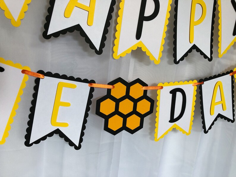 Happy Bee Day Banner Bee Birthday Banner Bee Birthday | Etsy