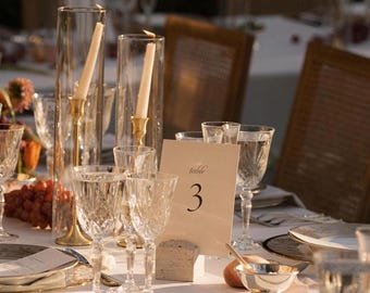 Printed Wedding Table Numbers, Modern Minimalist Reception Decor, romantic wedding