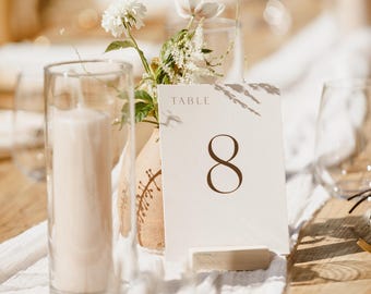 Modern Minimalist Table Numbers, Soft White Card Stock