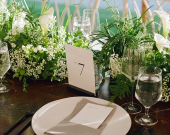 Modern Minimalist Wedding Table Numbers, Chic Reception Decor