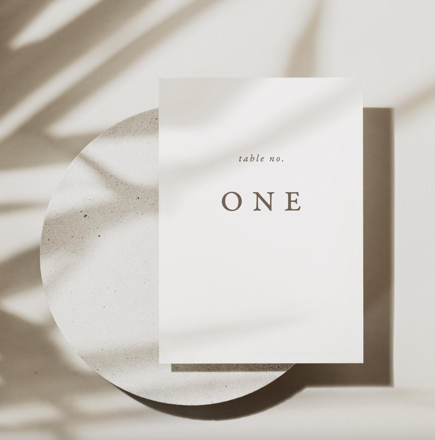 PRINTED Table Numbers for Minimal Wedding, Simple Design, High Quality ...