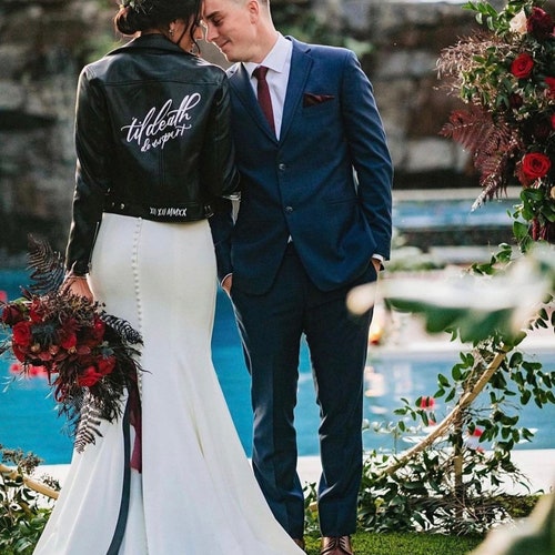 Bridesmaids Jacket Bridal Leather Jacket Wedding Jacket Etsy