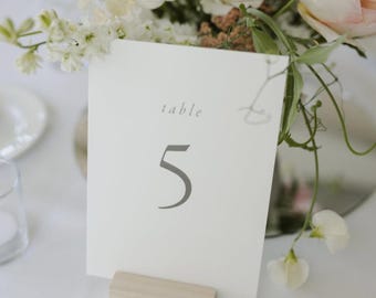 PRINTED Modern, Romantic Table Numbers | Minimalist Wedding | reception decor, double thick cardstock