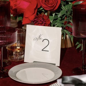 Número de mesa de boda moderno, decoración romántica para recepción de boda, números de mesa impresos