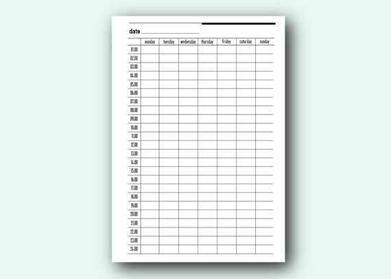 a5 printed one week schedule planner detailed inserts refills organizer sheets one week schedule