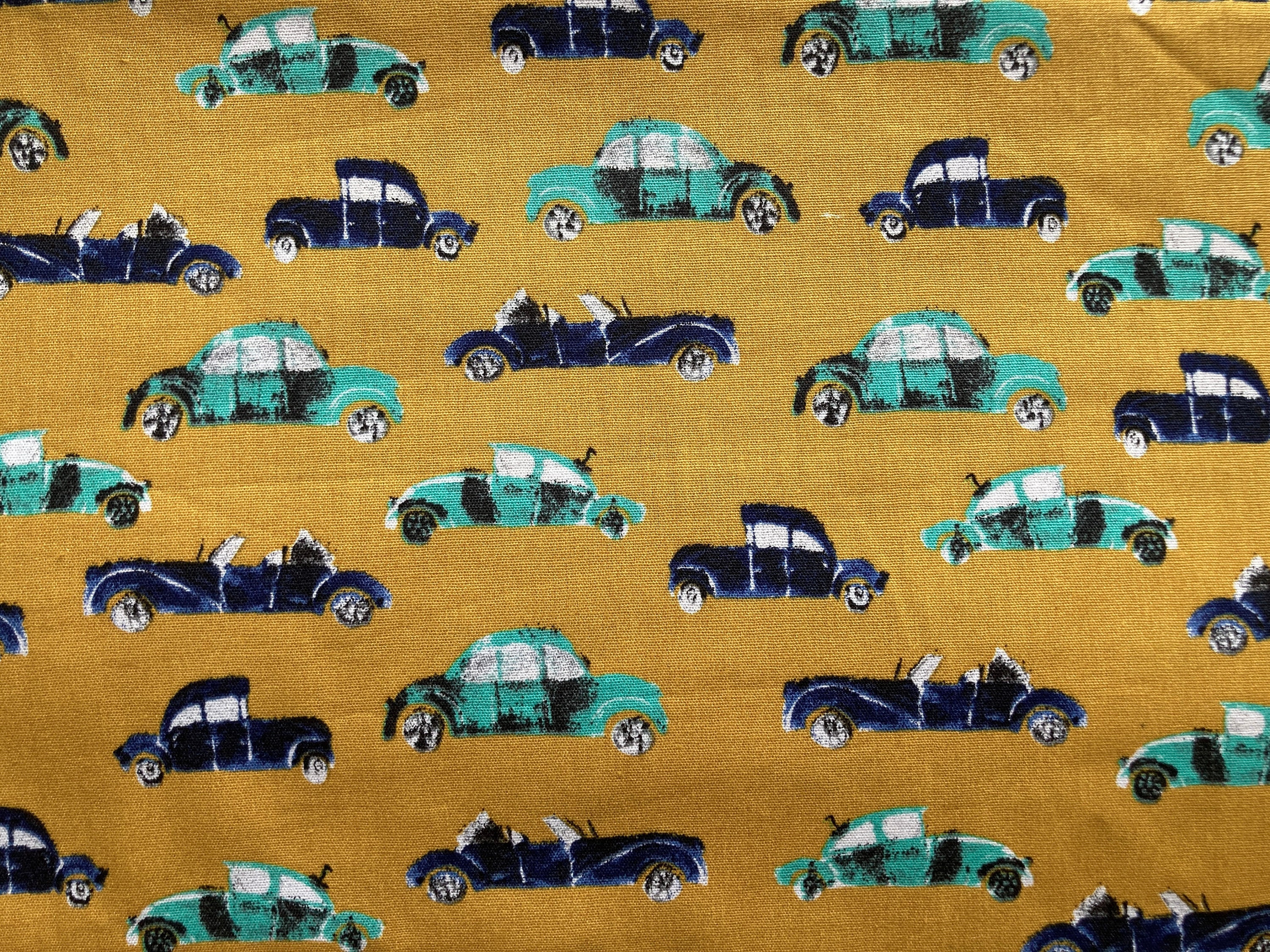 Cotton retro cars pattern fabric per metre 100 x 140cm | Etsy