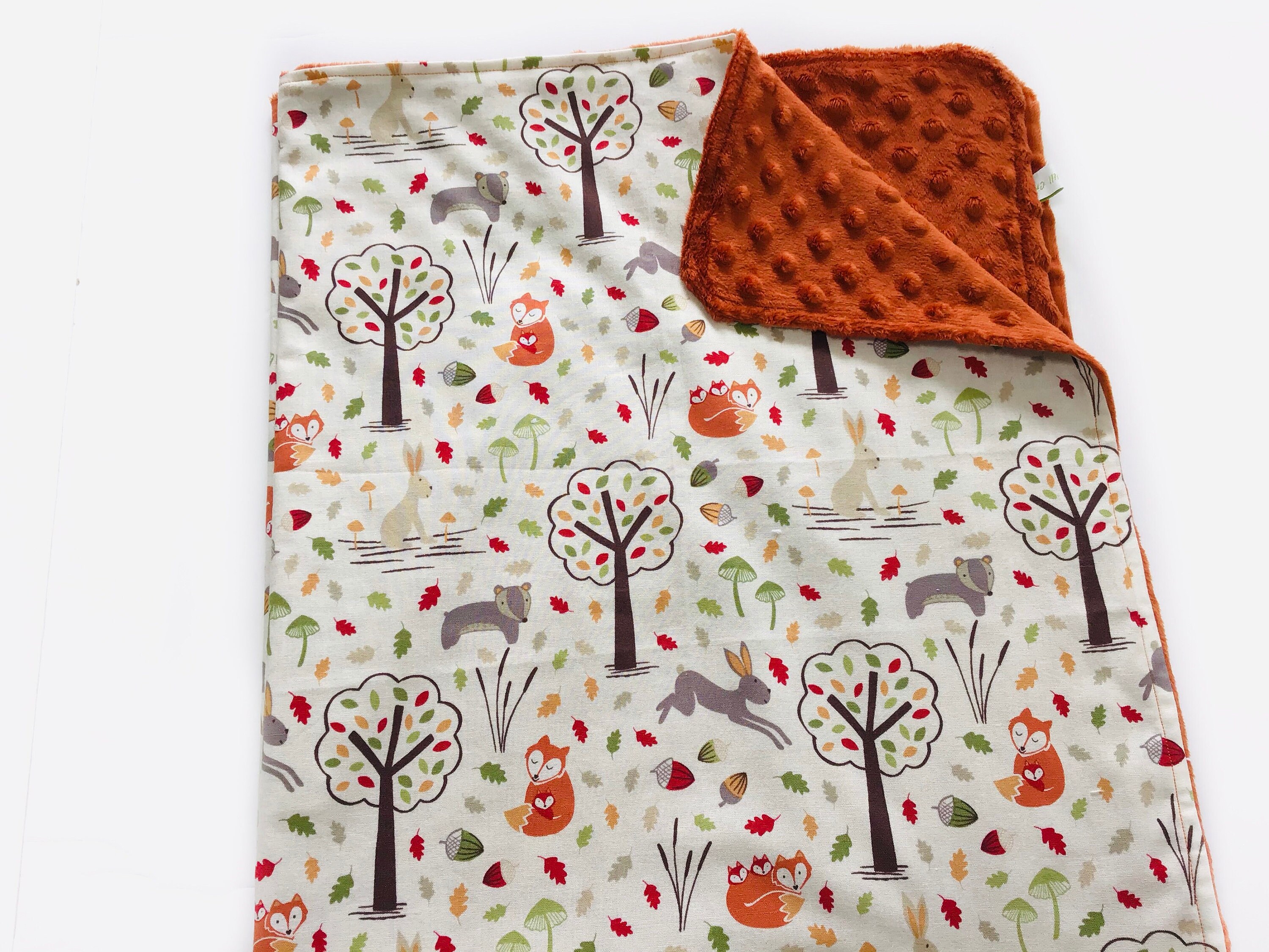 Baby Blanket Woodland Animals Swaddle Blanket Snuggle Wrap Etsy UK