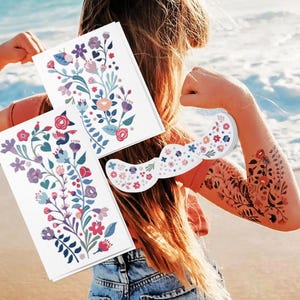 Floral Temporary Tattoo Full Sleeves for Kids - Ducky Street (2 Sets)