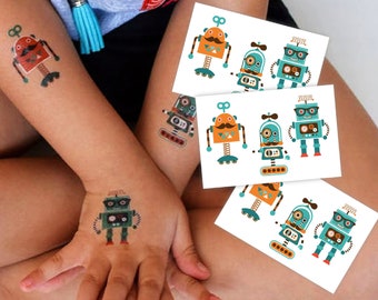 Robot Party Favors Temporary tattoos for kids.