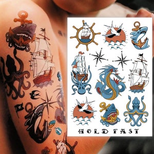 Tatuaje para niños Juego de 6 piratas vikingos Cumpleaños para niños Fiesta  en la piscina Regalos Tatuajes temporales para niños que no dañan la piel -   México