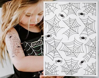 Spider Web Temporary Tattoos: Halloween Body Stickers, Kid-Friendly