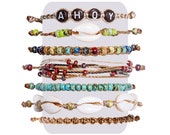 PIRATE Kids Bracelet Stack. Special Offer to Save 30% with Free Shipping. 7 Waterproof Adjustable Waxed Cord Beaded Bracelets. Gift for Kids Il_170x135