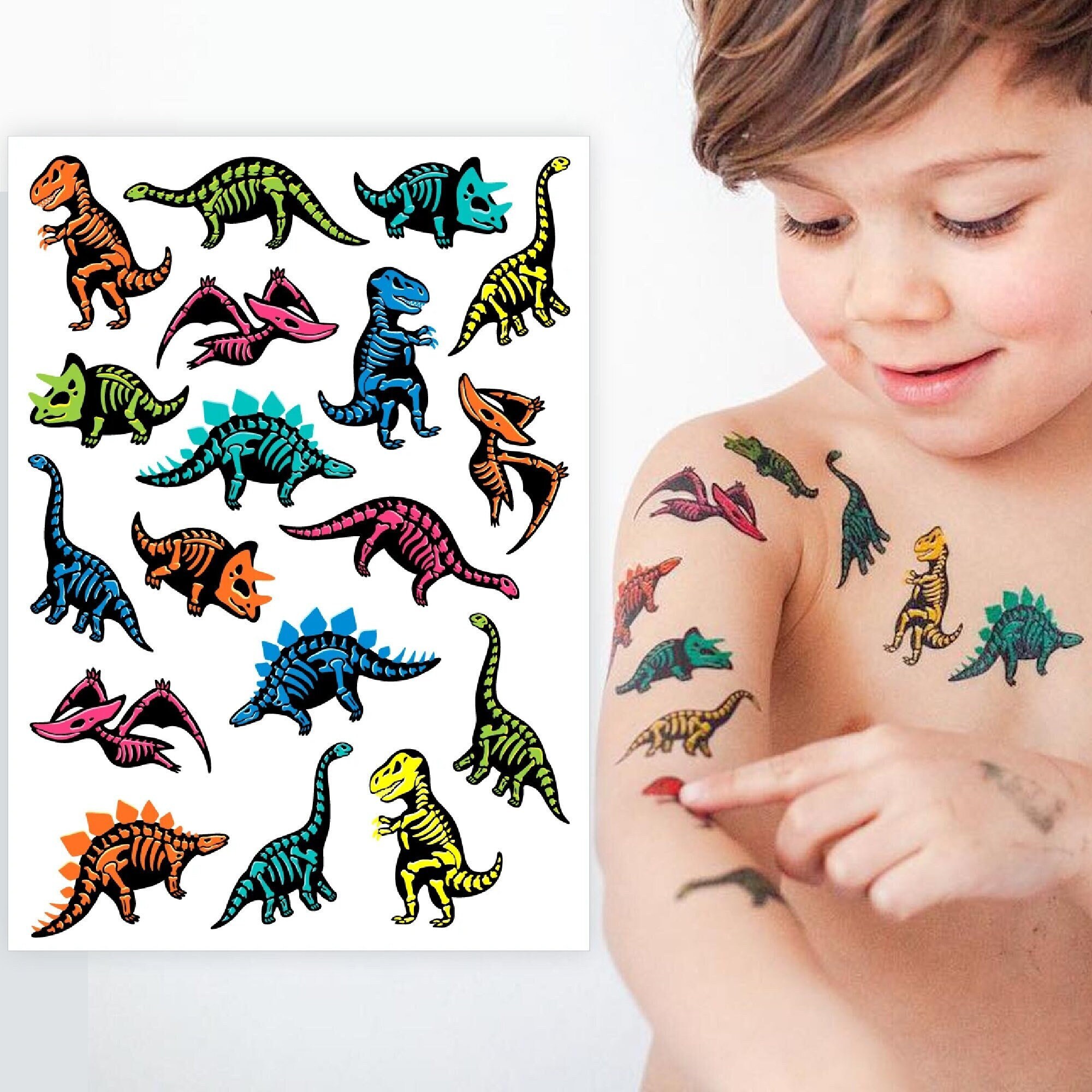 72 - Temporary Dinosaur Tattoos - Birthday Party Carnival Games