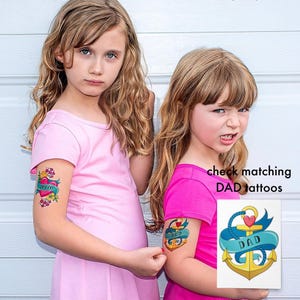 Mom Heart Tattoo. Mother's Day Set of 3 Temporary Tattoo Transfers of Heart And Flowers. Kids Body Stickers. Party Favors. Gifts for Moms.