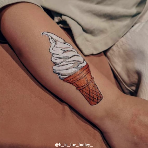 Traditional Ice Cream Cone Tattoo Sublimation PNG File