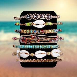 Pirate Party Bracelets: Miyuki Beads & Shells - Kids Adjustable Friendship