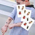 Bugs Party Temporary Tattoos Transfers. Set Of Body Stickers For Kids. Ladybird, Stag Beetle, 12 Beetles In Total. Birthday Party Favors. product logo