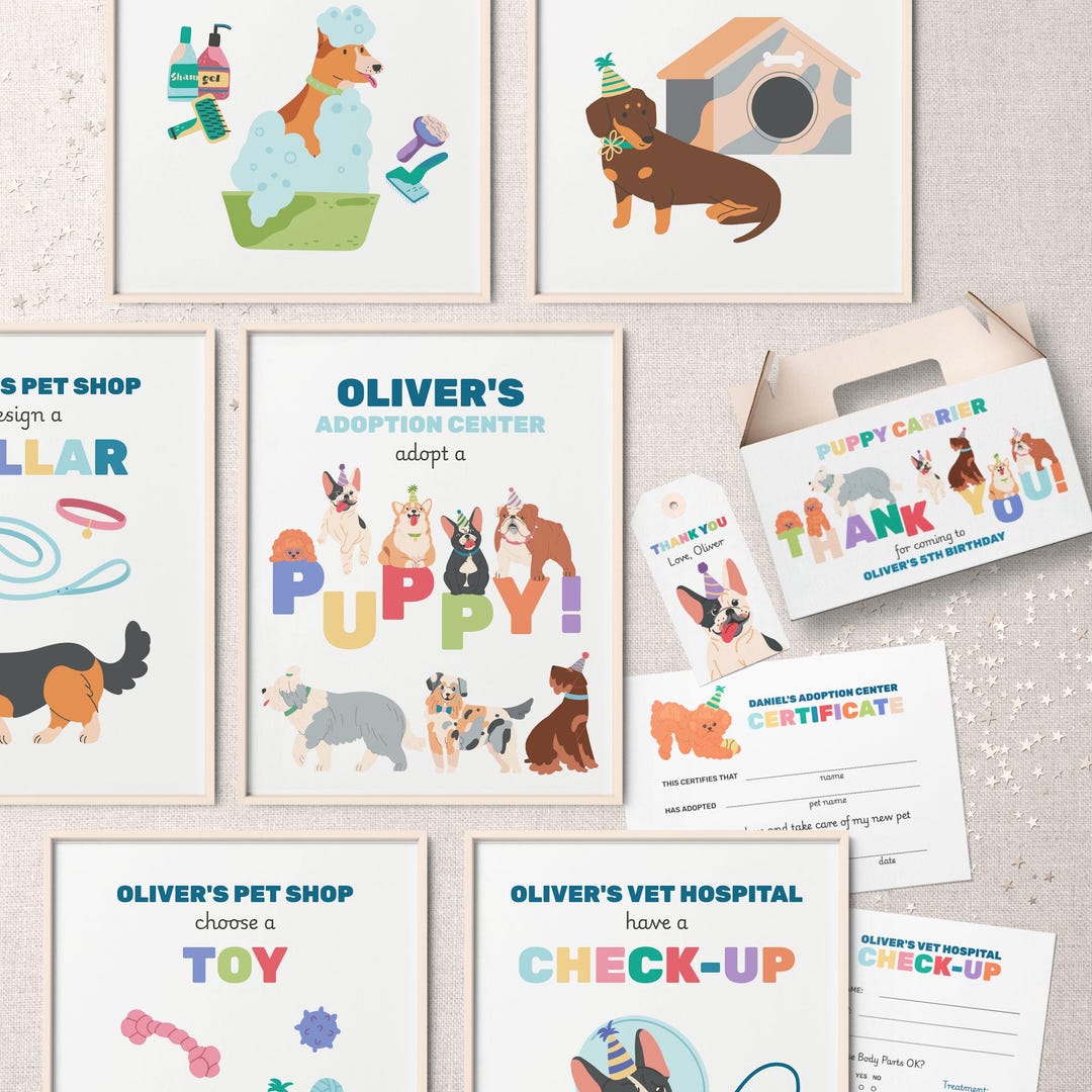 Adopt a Puppy Activity Kit: Dog Adoption Certificate, Pet Shop Craft ...