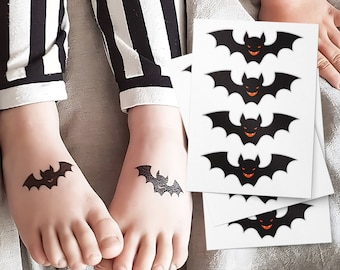 Halloween Vampire Bats Temporary Tattoos. Spooky Hocus Pocus Party Favors.