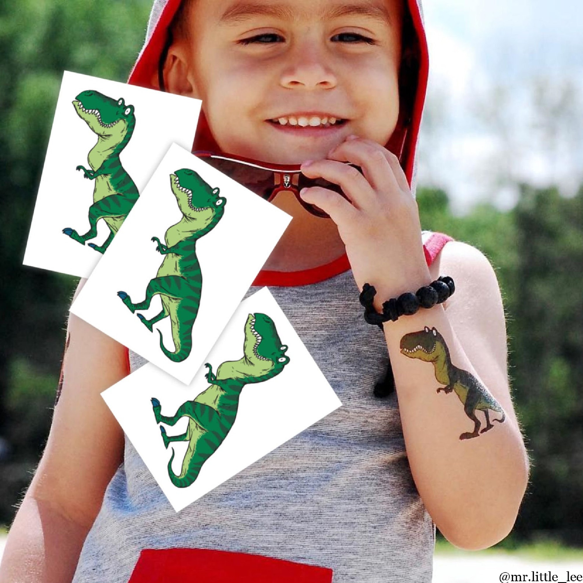 Dinosaur Temporary Tattoos, Kids Temporary Tattoos Dinosaur Birthday Party  Supplies, Dinosaur Party Favors, T-rex Decorations, Dino Stickers 