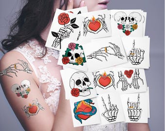 Till Death Do Us Part Temporary Tattoos. Dark Gothic Wedding Tattoo Station and Bride or Die Favors.