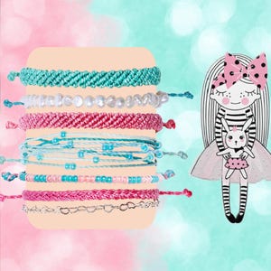 Pink Friendship Bracelet: Miyuki Beads, Freshwater Pearl - Adjustable Kids Jewelry