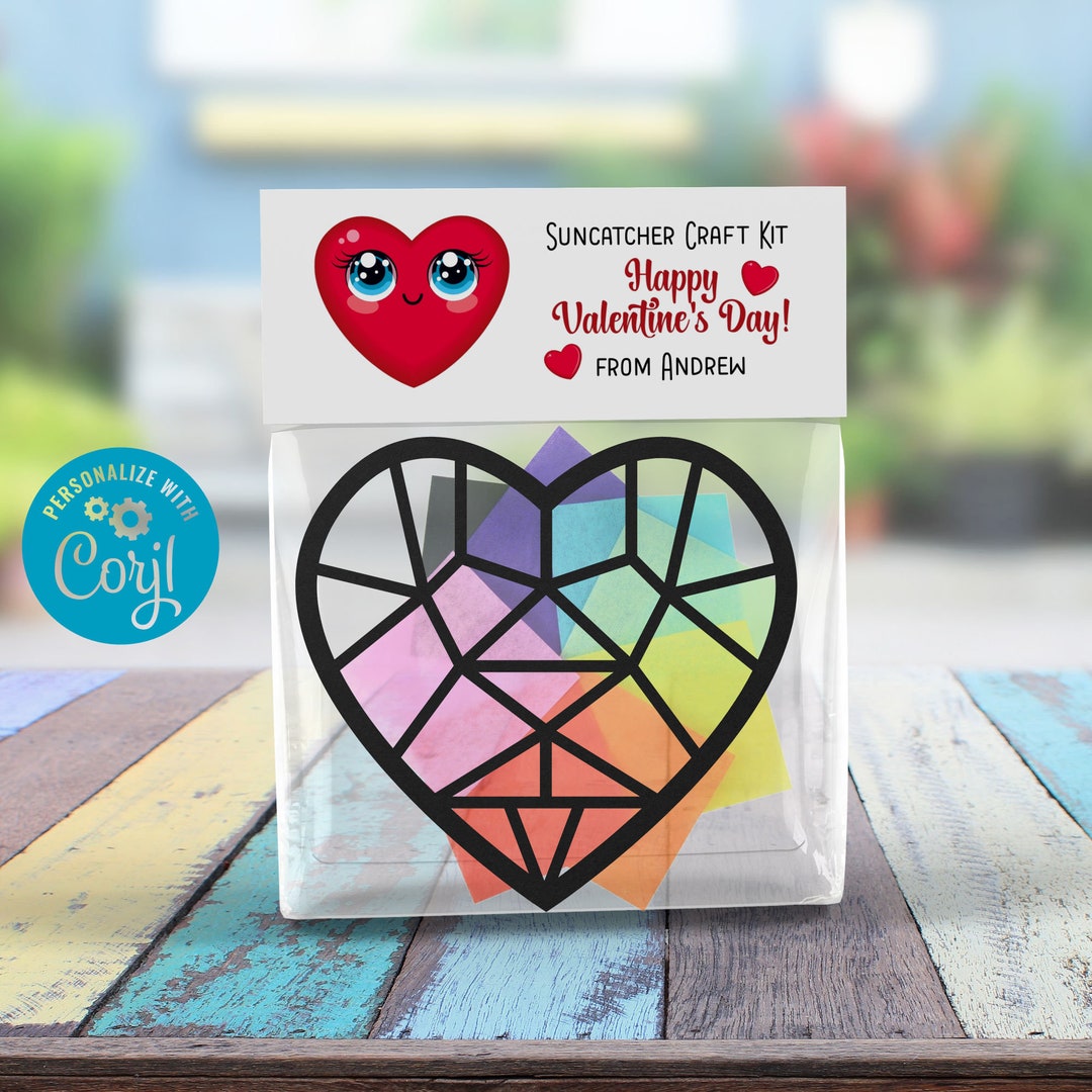 Valentine's Day Suncatcher Craft Kit With SVG Hearts Cut Files for