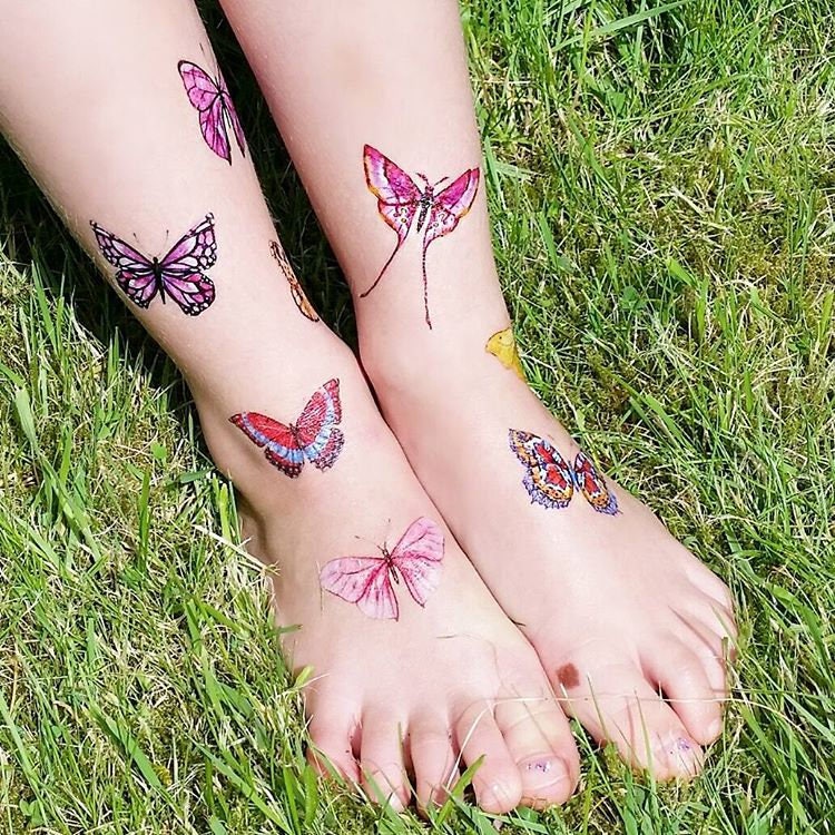 Butterflies temporary tattoo transfers. Big set of 21 | Etsy