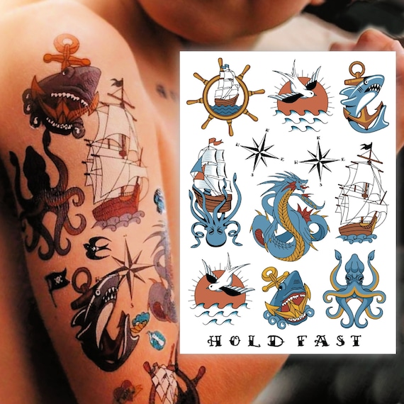 Amazon.com : PUSNMI Vintage Girls Old School Temporary Tattoo for Halloween  Party Cool Sailor Jerry Temporary Tattoos for Leg Arm for Men Women :  Beauty & Personal Care