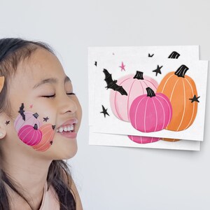 Pink Halloween Pumpkin Temporary Tattoos: Spooky Party Favors