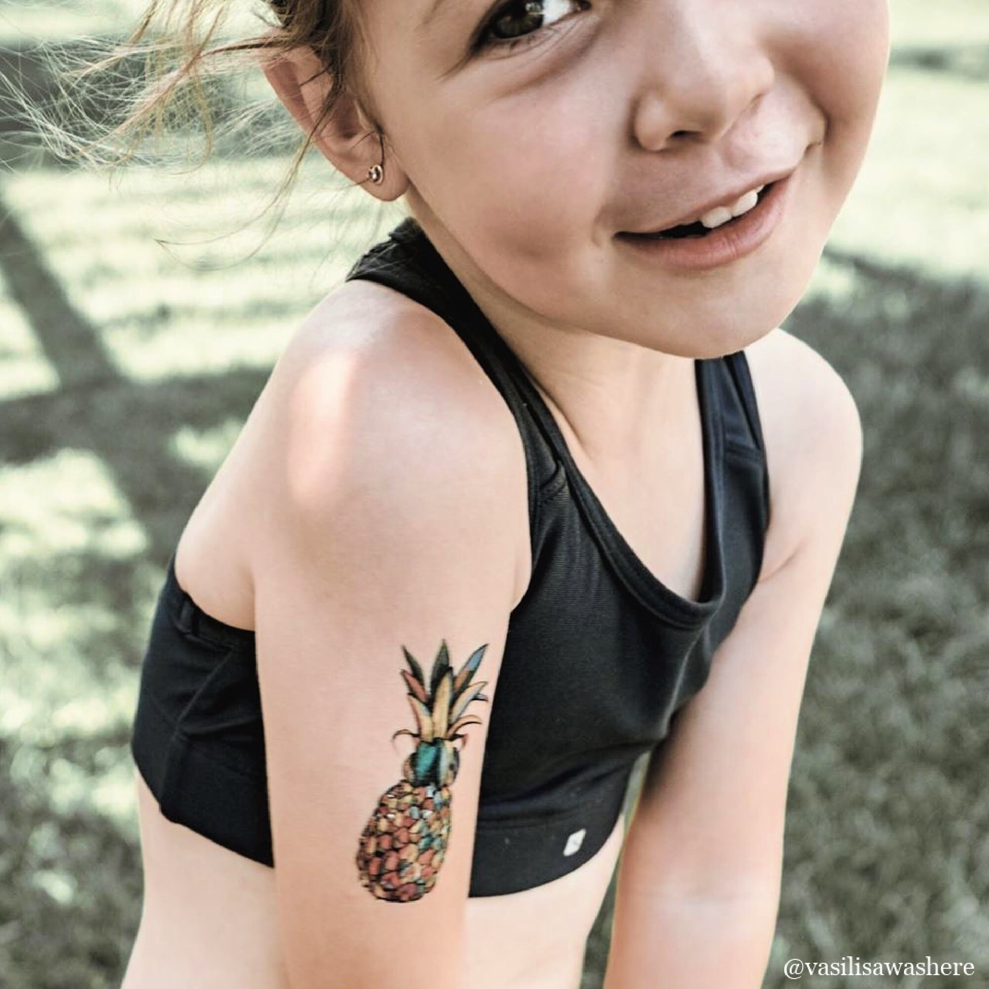 Pineapple Temporary Tattoo Transfers. Kids Body Stickers