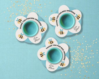 Bee Play Doh Holder Card. Bee-Day Birthday Party Printable Favors.