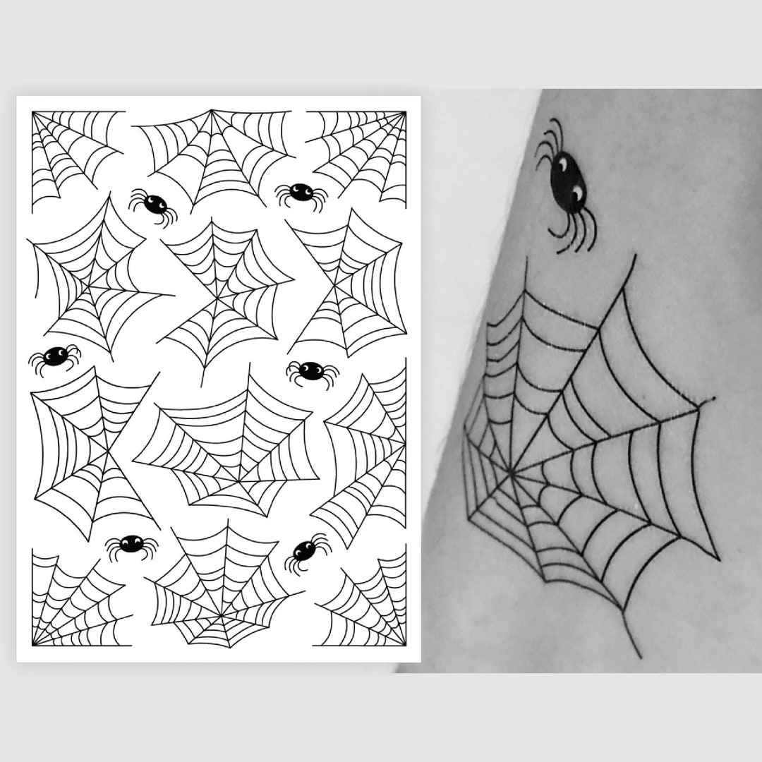 Spider Web Halloween Temporary Tattoo Transfers of Cobwebs and