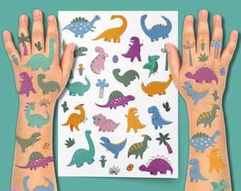 Dino Party Temporary Tattoos. Dinosaurs party favors for kids.