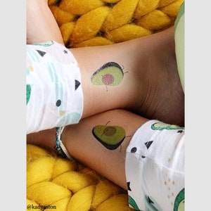 You Are My Other Half Of Avocado Temporary Tattoo Transfers. Set of 3 Pairs. Guac My World Kawaii Wedding Romantic Body Stickers, Funny Gift