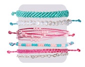 CHERRY BLOSSOM Kids Bracelet Stack. Special Offer to Save 30% with Free Shipping. 5 Waterproof Adjustable Waxed Cord Beaded Bracelets. Il_170x135