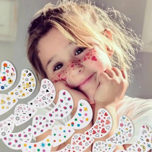 Faux Freckles Temporary Tattoo: Flowers, Stars, Hearts - Kids Beauty Marks